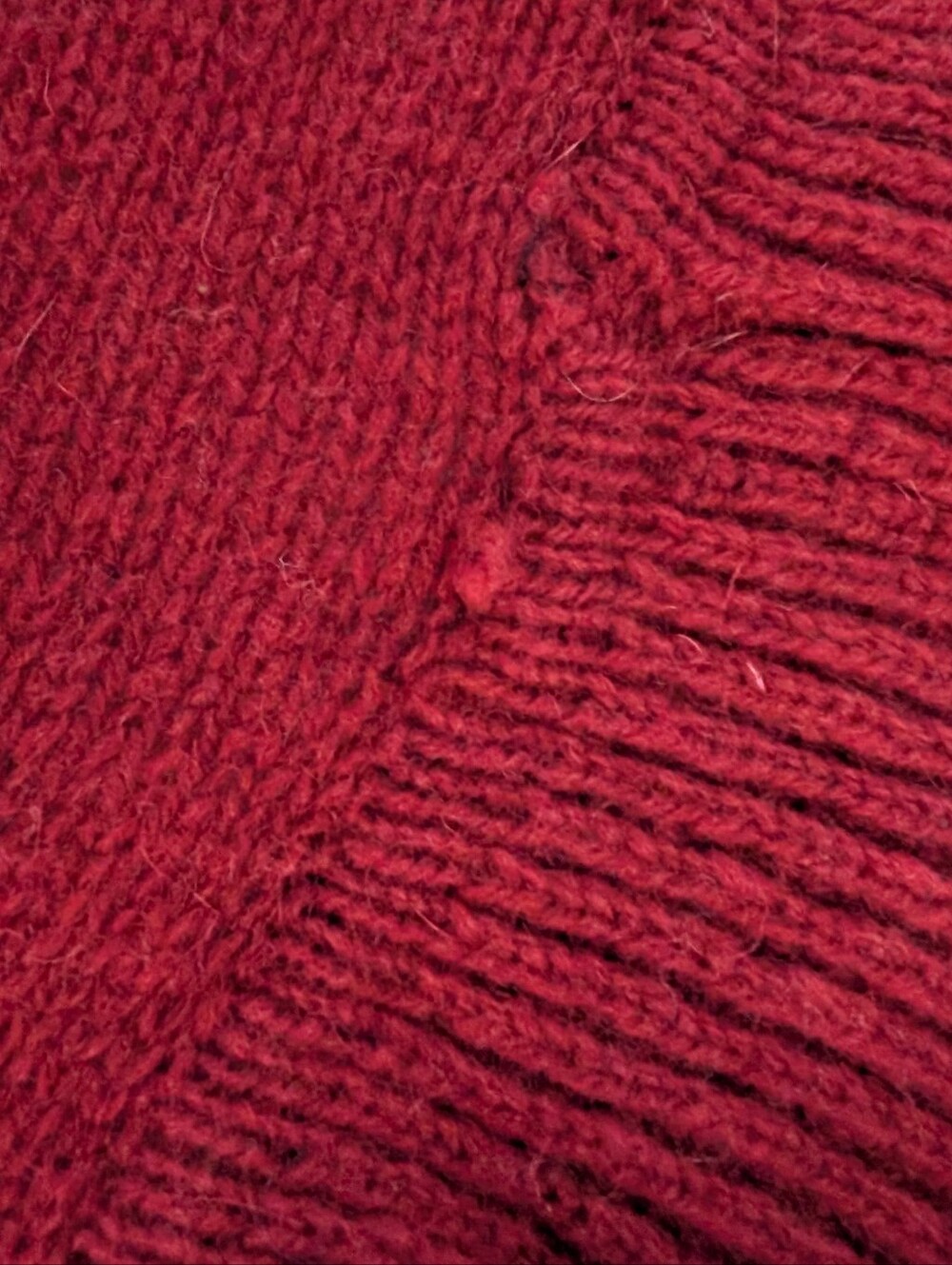 Large Wool Angora Deep Red Ruffle Edge Scarf Wrap - Picture 11 of 11